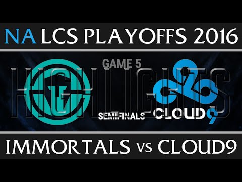 Immortals vs Cloud 9 Game 5 Highlights, Semi final NA LCS Summer Playoffs 2016, IMT vs C9 G5