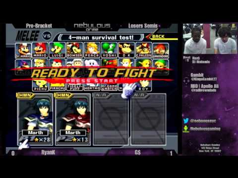 Nebulous Prime Melee #26 Losers Semis - RyanK (Marth, Falco) vs G$ (Falco, Marth)