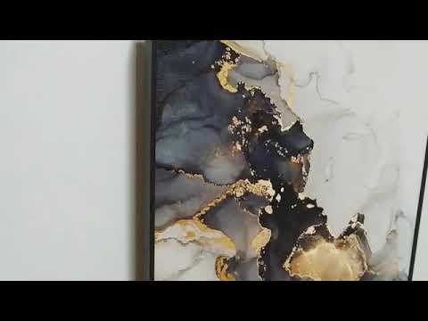 Миниатюра изображения товара Картина Декарт Абстракция мрамор с золотом-1 8Л3094 (в раме)