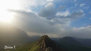 FPV drone shots of Kurdistan Mountain, Slemani