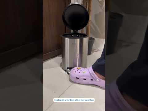 Gambar Krisbow Tempat Sampah Pedal Stainless Steel 7 Liter - Hitam/silver