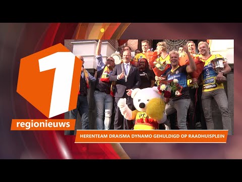 Samen1 regionieuws Herenteam Draisma Dynamo gehuldigd op Raadhuisplein