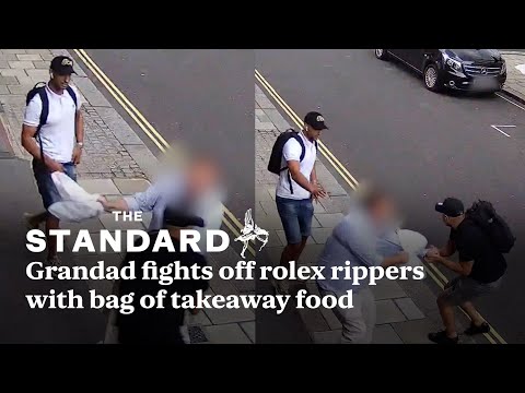 Grandad fights off Rolex rippers in central London with bag of takeaway food