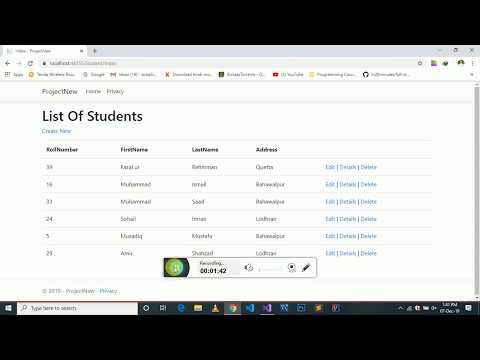 Asp.net MVC Razor Crud operation for beginner in Visual Studio 2019