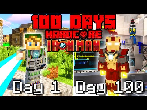 I Survived 100 Days As IRON MAN on HARDCORE Minecraft
