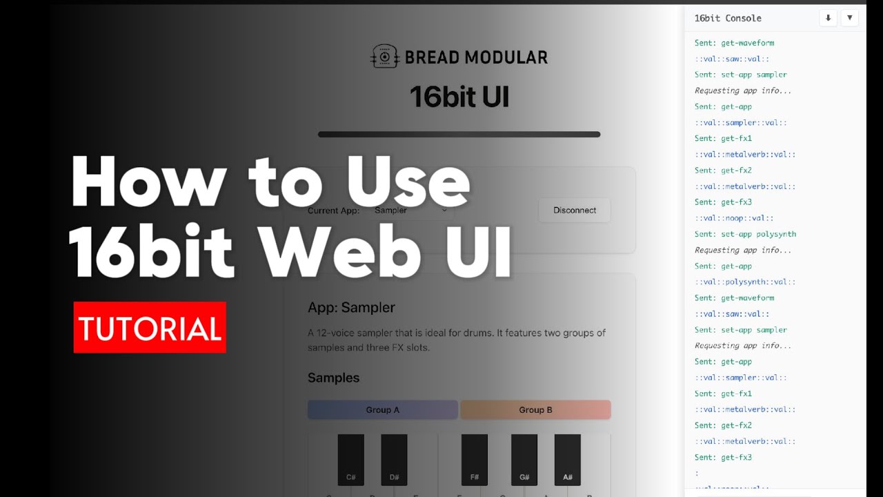 How to connect with the Bread Modular 16bit Web UI