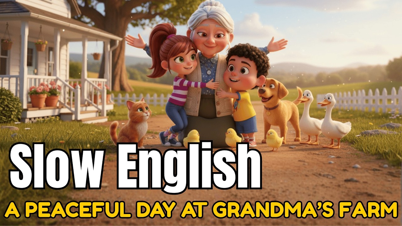 A Peaceful Day at Grandma’s Farm | Slow English for Beginners | Telling Stories in English (A1–A2)