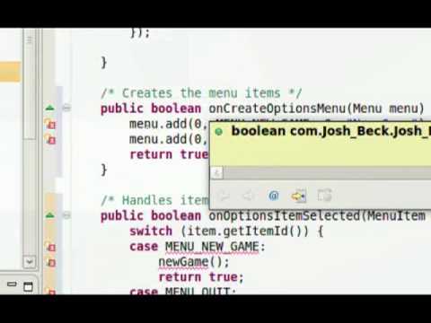 Android Tutorial Using The Menu Button