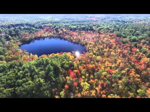 Fall Colors of the Assabet River Wildlife Refuge, Sudbury MA, Drone Footage (Full Flight)