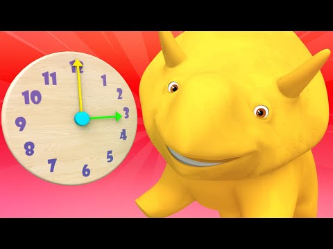 Lerne mit Dino - Lerne die Uhr und Minuten zu zählen mit Dino - Lehrreiche Cartoons für Kinder  🚚