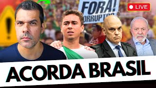 🔴ACORDA BRASIL: GRANDE MANIFESTAÇÃO AGORA EM BRASILIA - CAMINHADA DE NIKOLAS FERREIRA