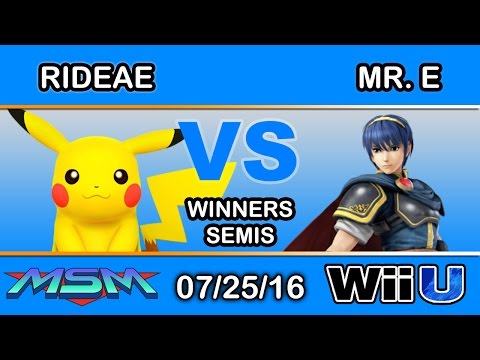 MSM 59 - Shoq | Rideae (Pikachu) Vs. SS | Mr. E (Marth) Winners Semis - Smash Wii U