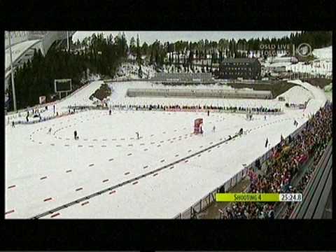 Biathlon Verfolgung der Damen in Oslo am 20.03.2010