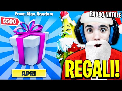 MI FINGO BABBO NATALE e REGALO SKIN ai FAN POVERI SENZA SOLDI su FORTNITE ITA!🎅🎁 MA...