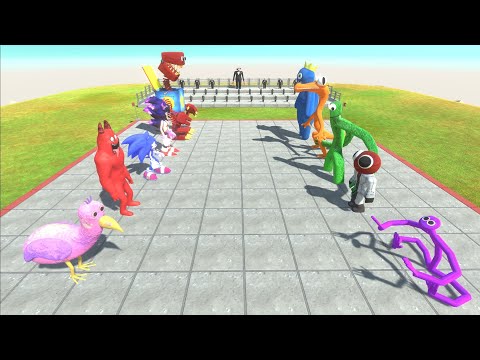 RAINBOW FRIENDS Squad  1 VS 1 BATTLE BOXY BOO Squad - Animal Revolt Battle Simulator