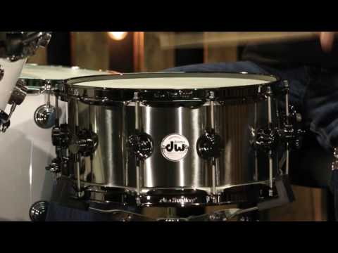 DW Collectors Metal Snare Drum, 6.5x14 Titanium, Black Nickel Hardware