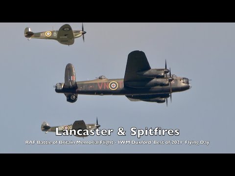 Lancaster & Spitfires- RAF Battle of Britain Memorial Flight - IWM Duxford 'Best of 2021' Flying Day