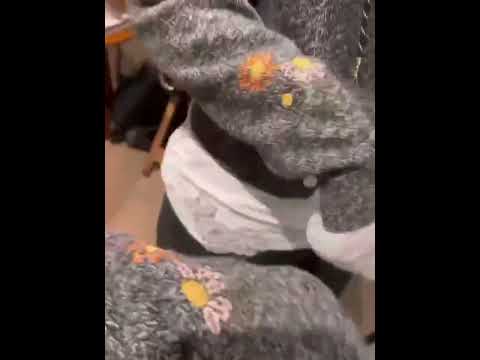 花灰羊毛刺繡雜色小開衫