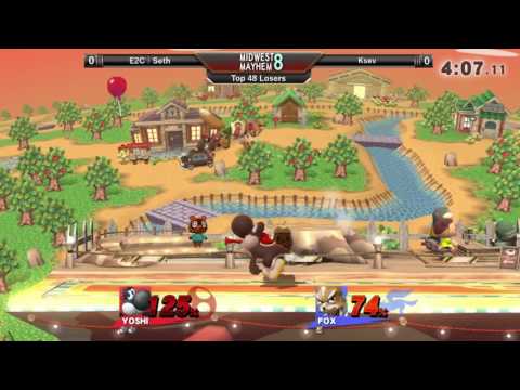 Midwest Mayhem 8 Top 48 Losers: E2C l Seth (Yoshi) vs. Ksev (Fox)