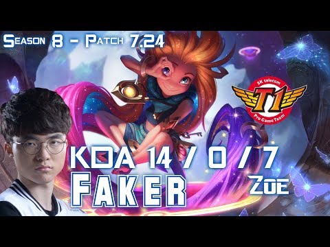 SKT T1 Faker ZOE vs DIANA Mid - Patch 7.24 KR Ranked