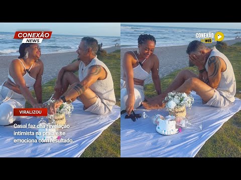 Vídeo: Casal faz chá revelação intimista na praia e se emociona com resultado