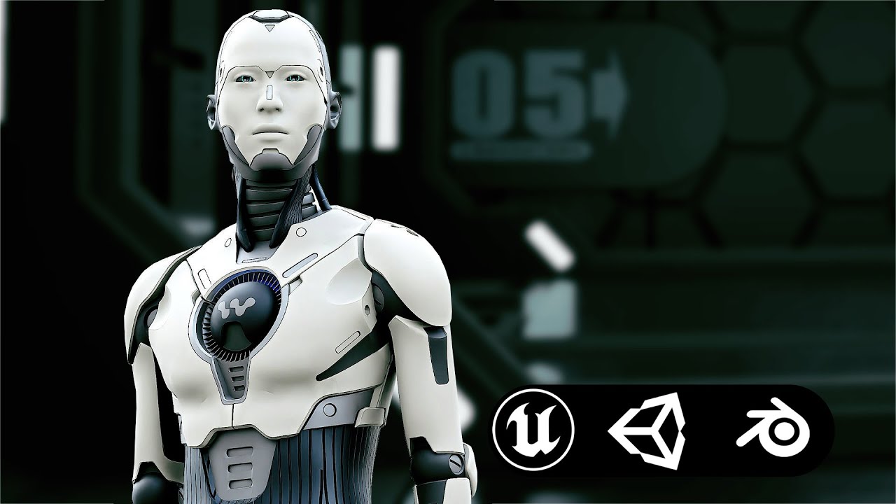 Humanoid Orpheus-D Auto-Rig Pro Rigged For Mixamo Unreal Engine Unity 3D Model
