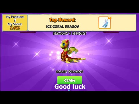 Begin Leaderboard Rank Ice Coral Dragon Delight Event-Dragon Mania legends | Got my 2nd Scarf Dragon