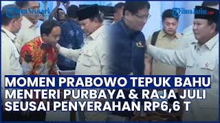 Momen Prabowo Tepuk Pundak Menteri Purbaya & Raja Juli usai Penyerahan Uang Rp6,6 T