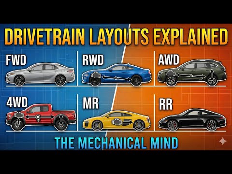 FWD, RWD, AWD, 4WD, MR, RR Explained | Complete Drivetrain Guide for Cars | The Mechanical Mind
