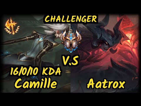 WE Poss (CAMILLE) vs AATROX - 16/0/10 KDA MID CHALLENGER GAMEPLAY - KR