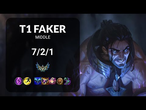 T1 Faker Sylas vs Orianna MIDDLE - KR CHALLENGER Patch 13.19