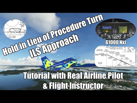 ILS Approach G1000 & Hold in Lieu of Procedure Turn | MSFS | Real Airline Pilot / Flight Instructor