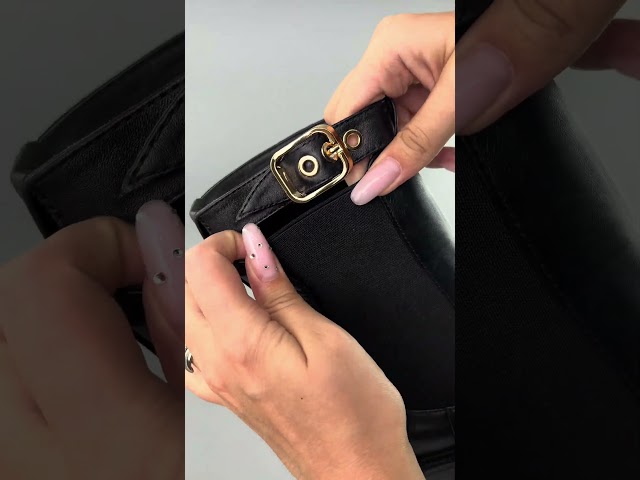 Чоботи жіночі шкіряні байка хутро 592641 Чорний Черевики жіночі байка 592632 Чорні