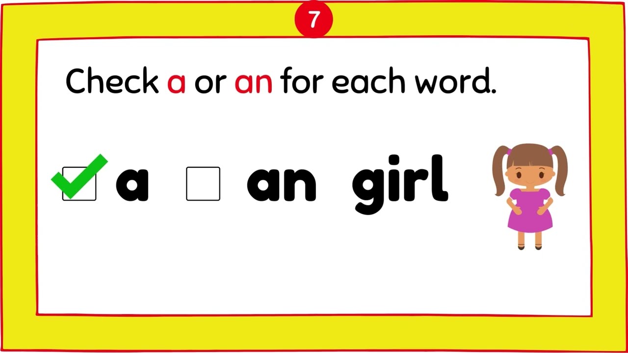 Articles Online Exercise  ( a or an ) || Let us practice Articles ||