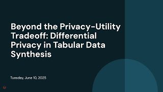Beyond the Privacy-Utility Tradeoff: Differential Privacy in Tabular Data Synthesis