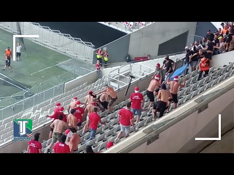 WATCH: Nice and Cologne FANS CLASH in stadium