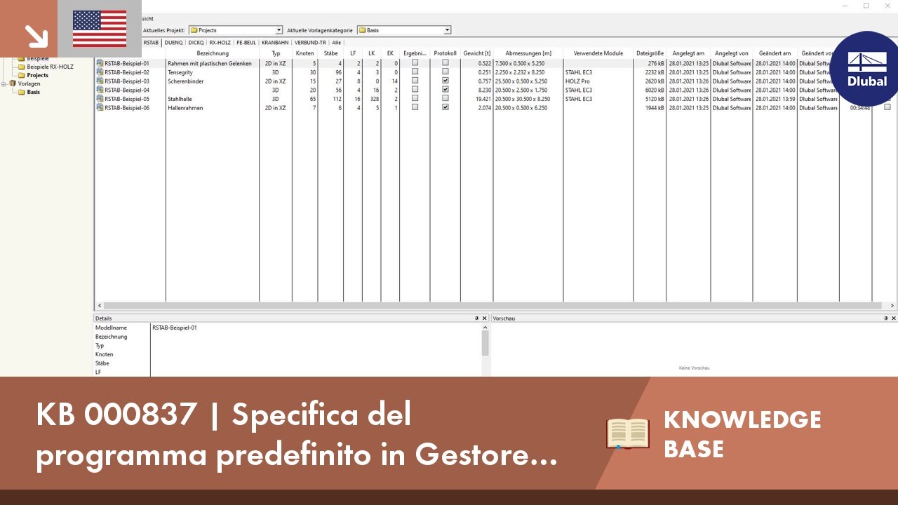 KB 000837 | Specifica del programma predefinito in Gestore progetti