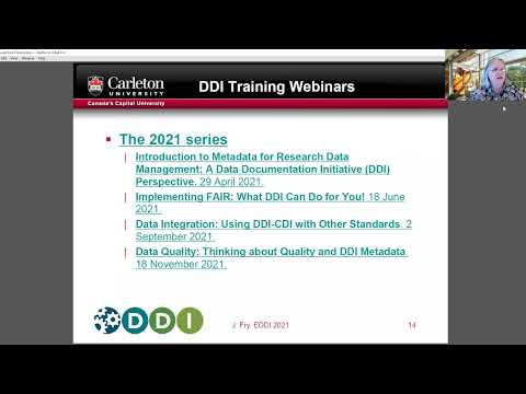 EDDI2021: User Needs 1: The DDI Alliance Training Group: What's New!