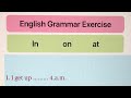 Prepositions In At On English Grammar