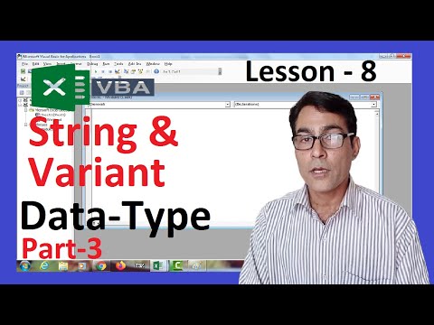 Variable Data-Type in EXCEL VBA | Excel VBA tutorial lesson-8 | String and Variant data type