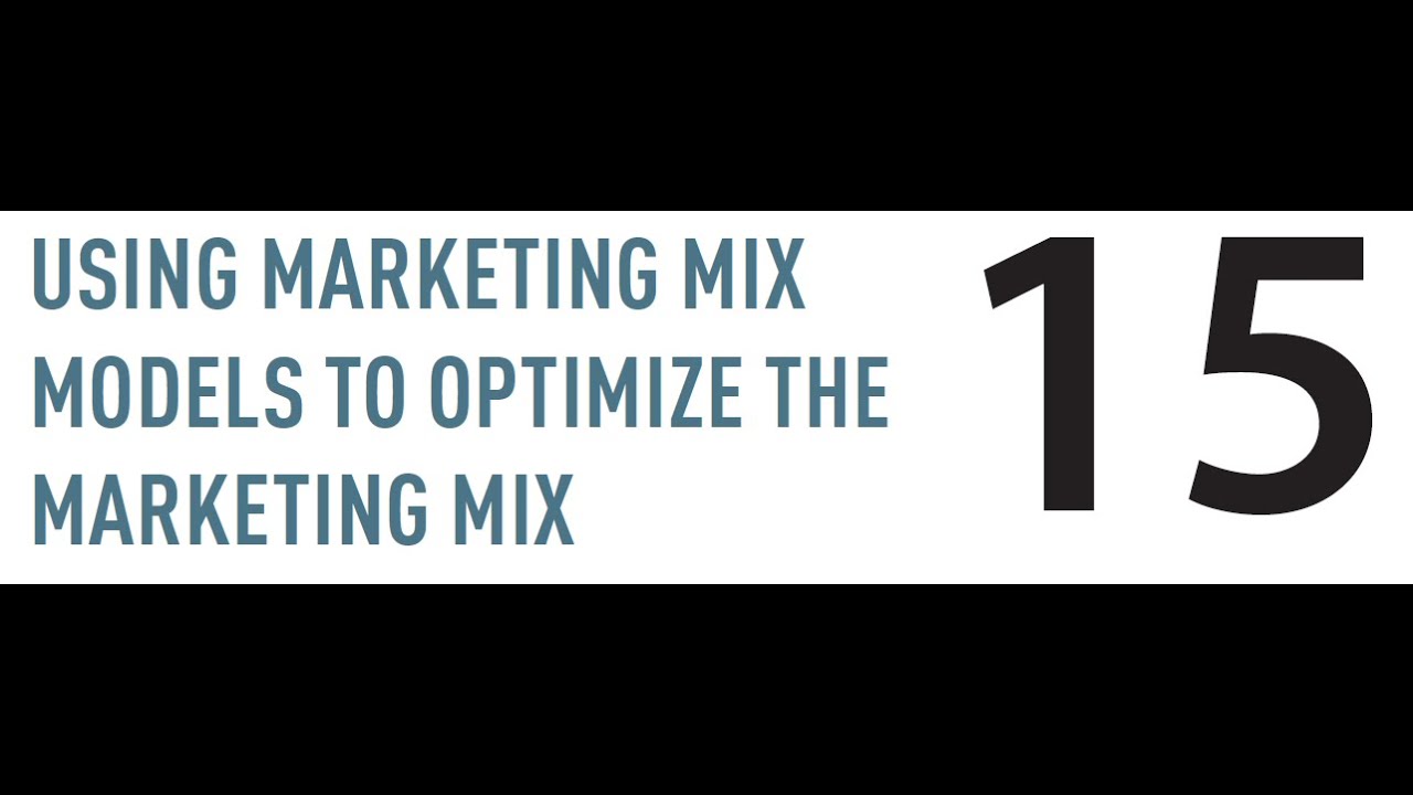 Chapter 15 - Marketing Mix Model Example