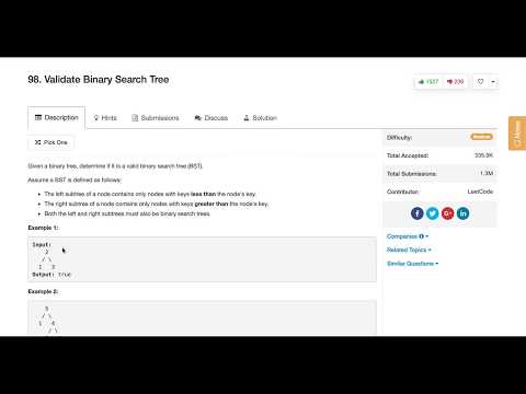 Google Coding Interview Question Validate Binary Search Tree
