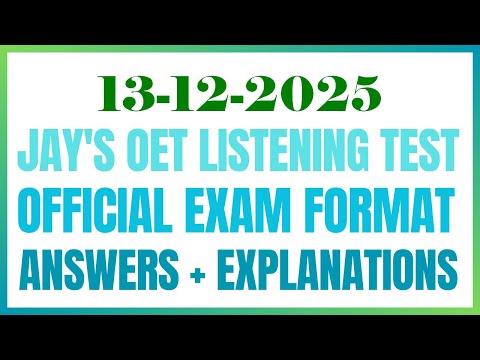 OET LISTENING TEST 13.12.2025 #oet #oetexam #oetnursing #oetlisteningtest