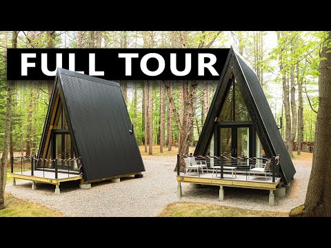 A-FRAME CABIN PREFAB KIT HOTEL FULL TOUR! DEN Outdoors DIY Cabin Build