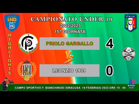 VIDEO HIGHLIGHTS  PRIOLO G. - LEONZIO 1909 CAMPIONATO  UNDER 19  2022/2023 .