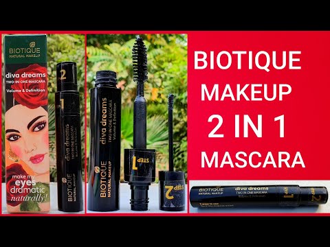 Biotique Natural Makeup Diva Dreams Two In One Mascara Volume & Definition Onyx review & demo | RARA Video