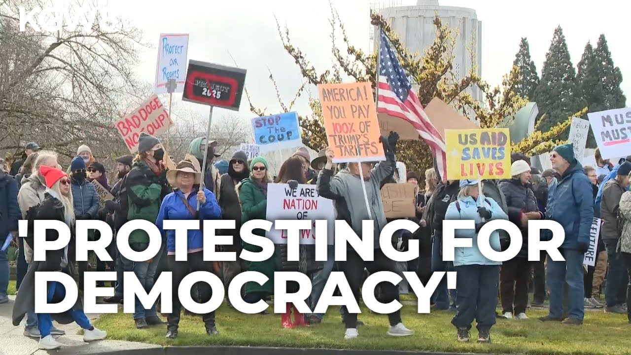 Salem rally echoes mass protests across 50 states denouncing Trump’s recent policies