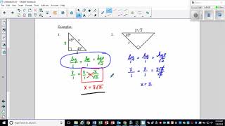 Unit 7 day 2 Special Right Triangles