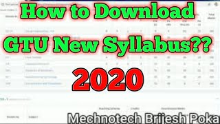 How to find new syllabus of gtu??| New Syllabus| GTU