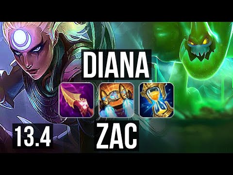 DIANA vs ZAC (JNG) | Legendary, 15/2/7, 900+ games, 1.2M mastery | EUW Master | 13.4